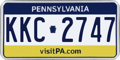 PA license plate KKC2747