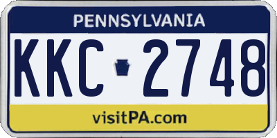 PA license plate KKC2748