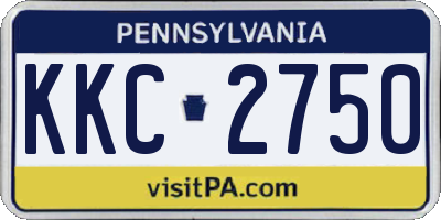 PA license plate KKC2750