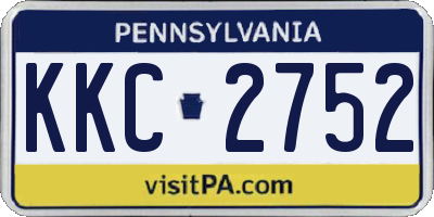 PA license plate KKC2752