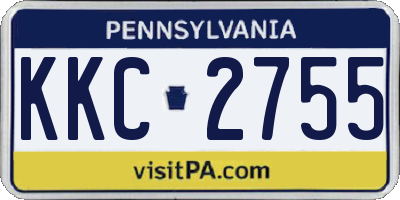 PA license plate KKC2755