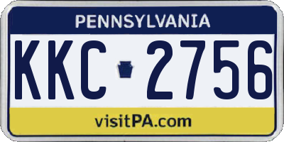 PA license plate KKC2756