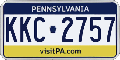 PA license plate KKC2757