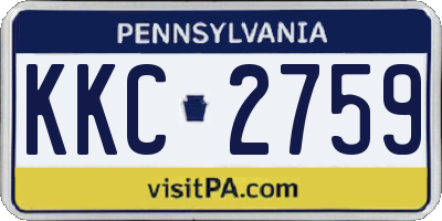 PA license plate KKC2759