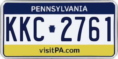 PA license plate KKC2761