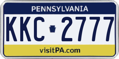 PA license plate KKC2777