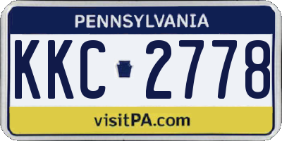PA license plate KKC2778