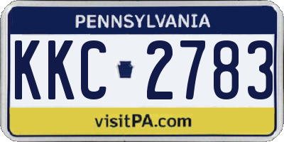 PA license plate KKC2783