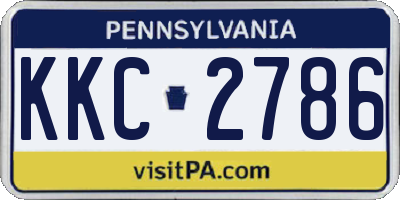 PA license plate KKC2786
