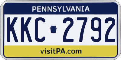 PA license plate KKC2792