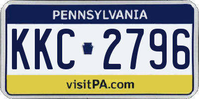 PA license plate KKC2796