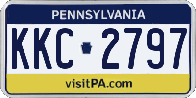 PA license plate KKC2797