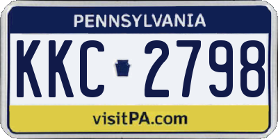PA license plate KKC2798