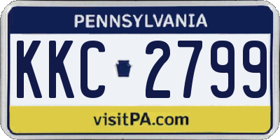 PA license plate KKC2799