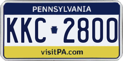 PA license plate KKC2800