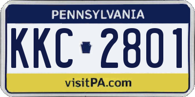 PA license plate KKC2801