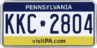 PA license plate KKC2804