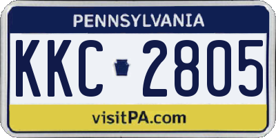 PA license plate KKC2805