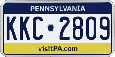 PA license plate KKC2809