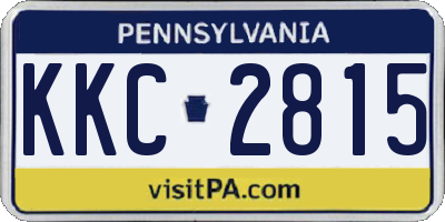 PA license plate KKC2815