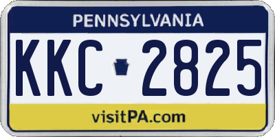 PA license plate KKC2825