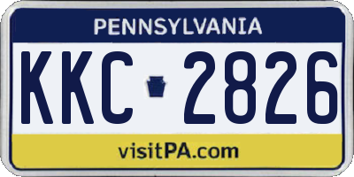 PA license plate KKC2826