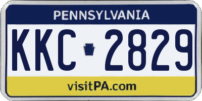 PA license plate KKC2829