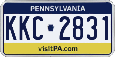 PA license plate KKC2831