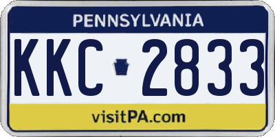 PA license plate KKC2833