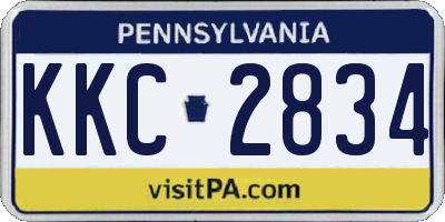 PA license plate KKC2834