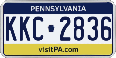 PA license plate KKC2836