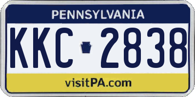 PA license plate KKC2838