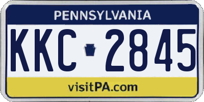 PA license plate KKC2845
