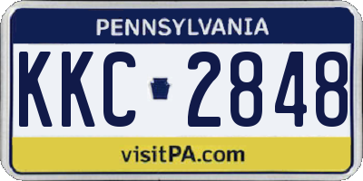 PA license plate KKC2848