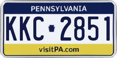 PA license plate KKC2851