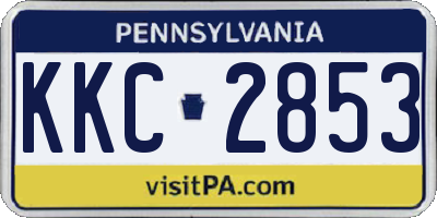 PA license plate KKC2853