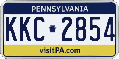 PA license plate KKC2854
