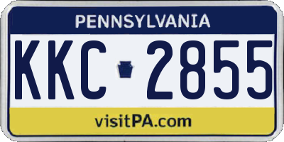 PA license plate KKC2855