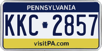 PA license plate KKC2857
