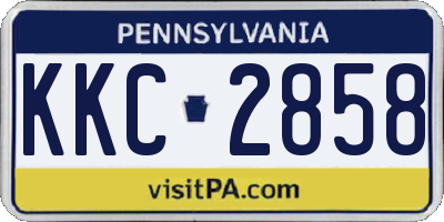 PA license plate KKC2858