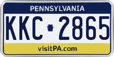 PA license plate KKC2865