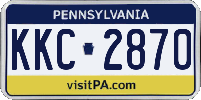 PA license plate KKC2870