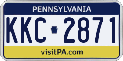 PA license plate KKC2871