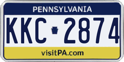 PA license plate KKC2874
