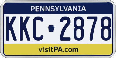 PA license plate KKC2878