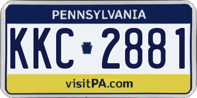 PA license plate KKC2881