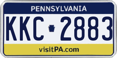 PA license plate KKC2883