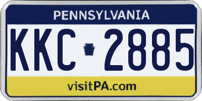 PA license plate KKC2885