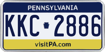 PA license plate KKC2886