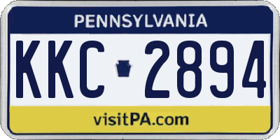 PA license plate KKC2894